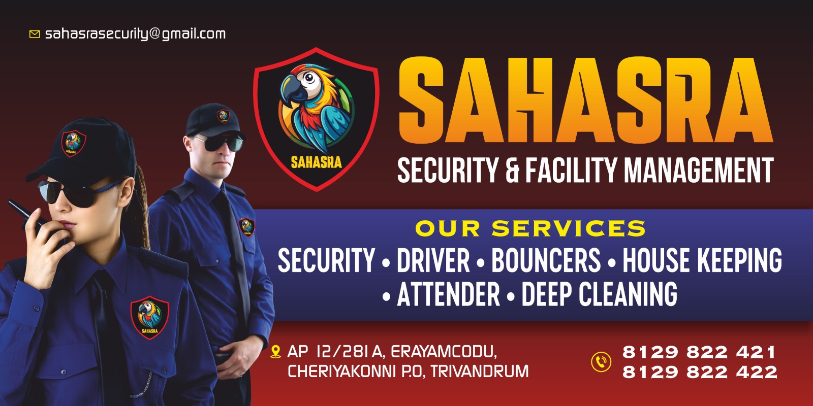 Sahasra Security & Facility Management brand banner