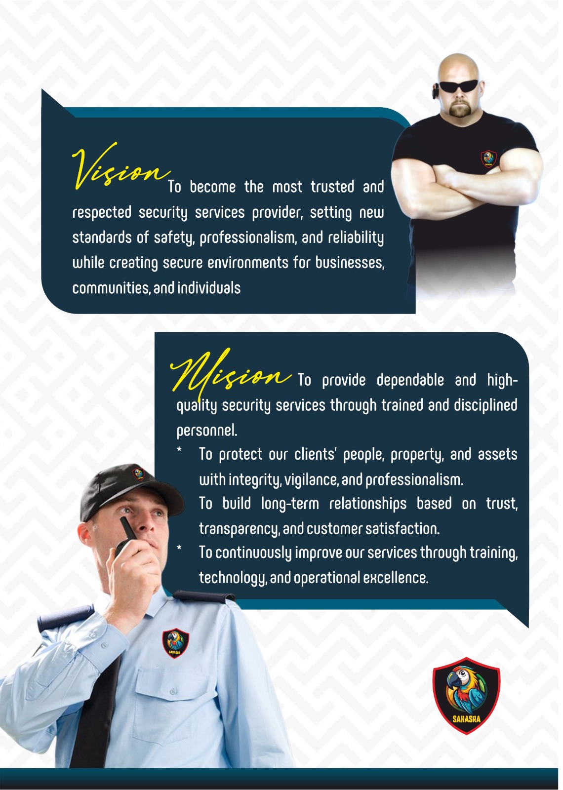 Sahasra Vision and Mission brand sheet